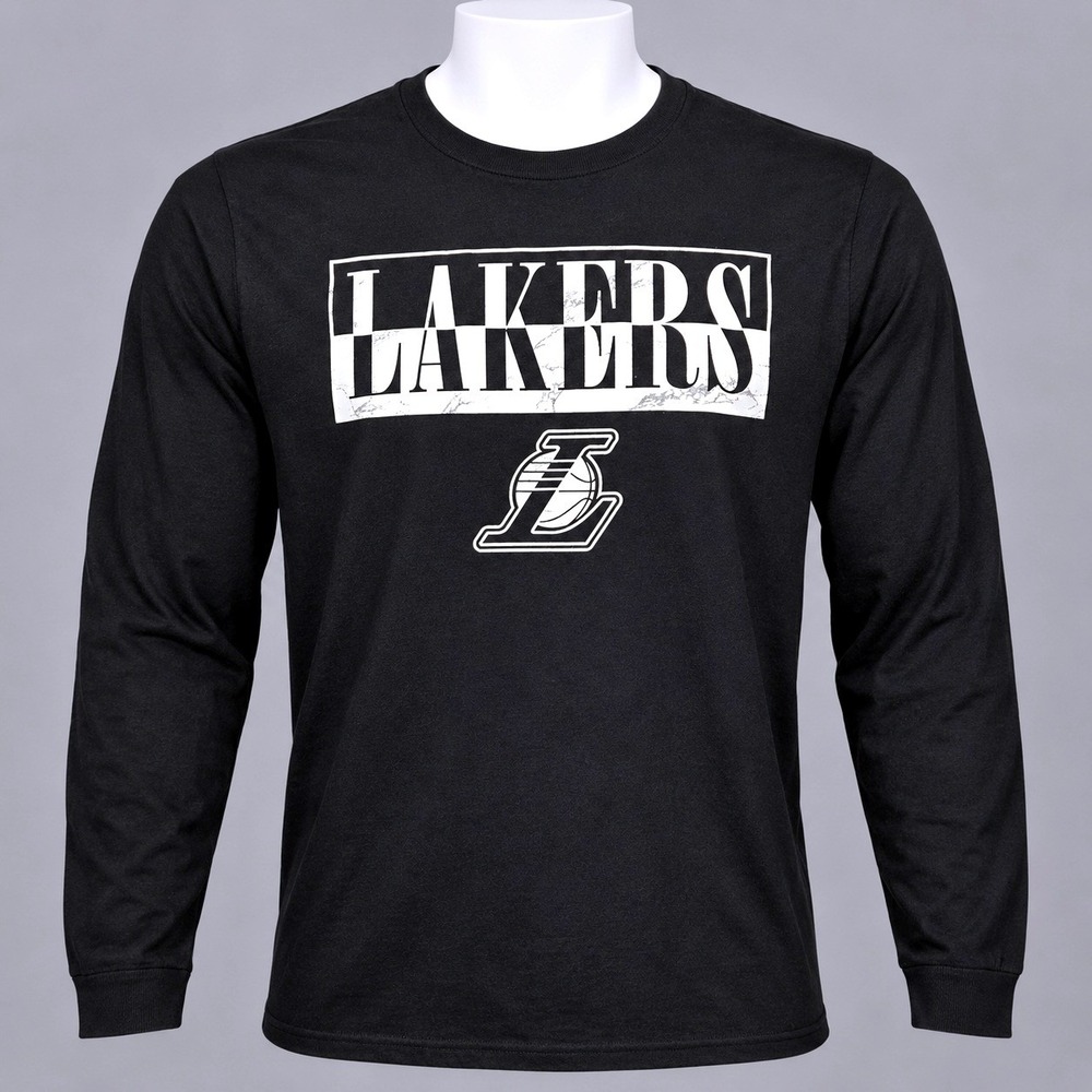 Fanatics Lakers Long Sleeve Shirt Mens Large Black Good LeBron James 23 Graphic